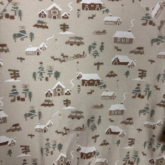 Rylee + Cru Tan Snow Holiday Sleeper Footless Long Sleeve Unisex 12-18 Months - Picture 3 of 5